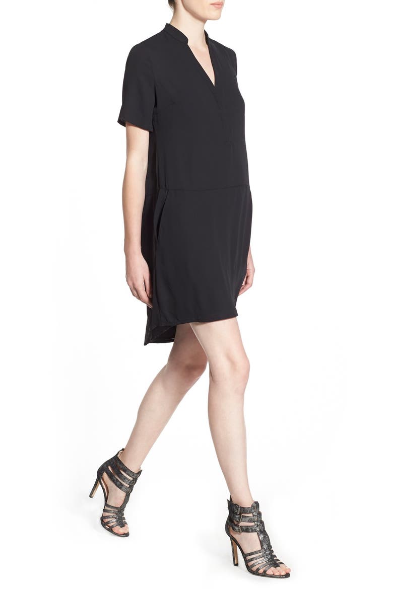 'Bronson' Shirtdress, Alternate, color, BLACK
