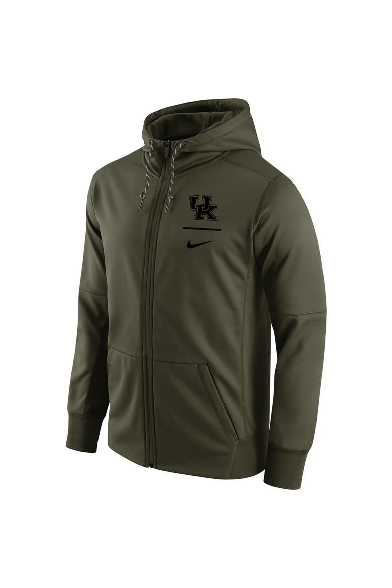 Men's Nike Olive Kentucky Wildcats Tonal Logo Stack Performance Full-Zip Hoodie, Alternate, color, Olive