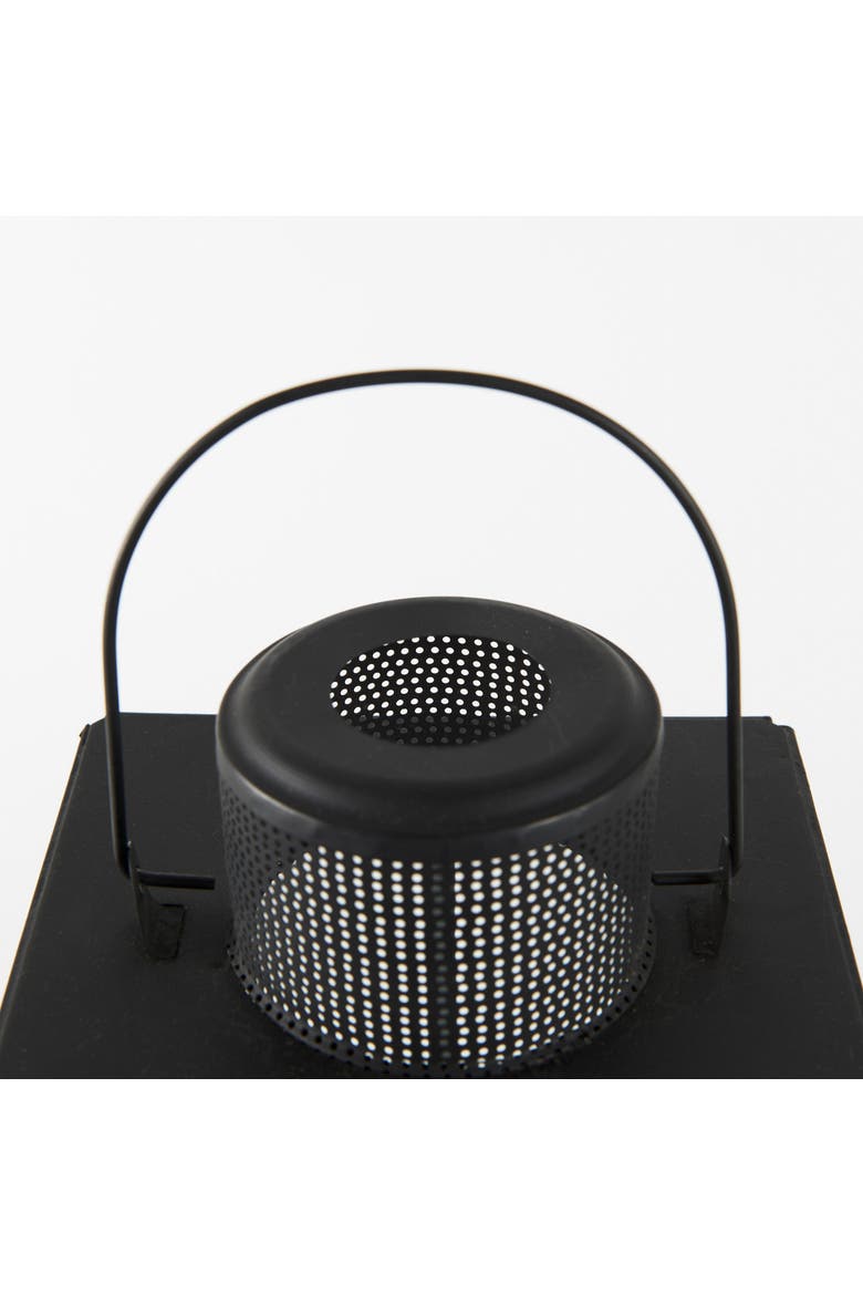 Gamfield  Metal and Glass Lantern, Alternate, color, Black