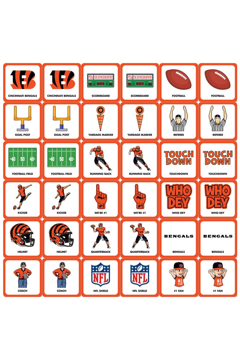 Cincinnati Bengals Matching Game, Alternate, color, Multicolor