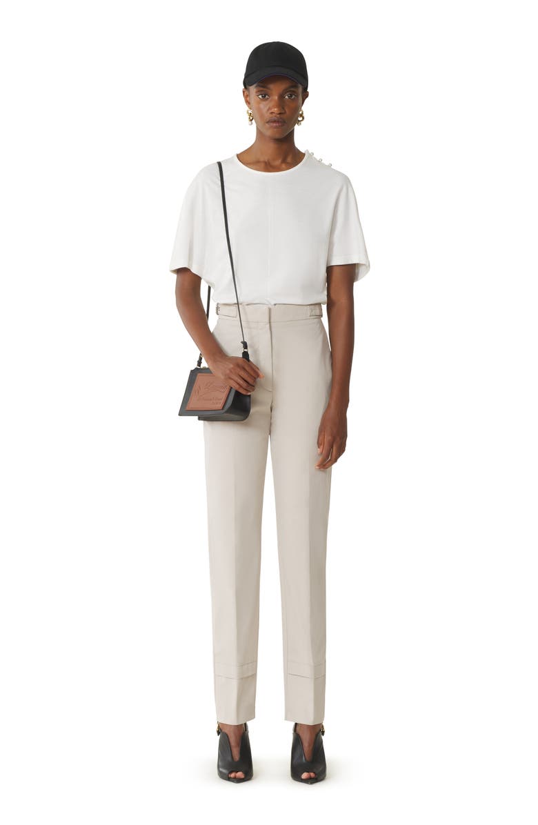 Lanvin White Cigarette Pants In Technical Cotton, Main, color, White