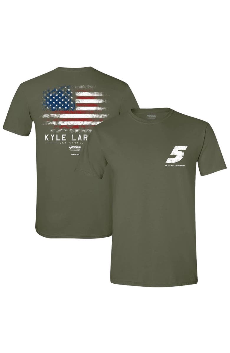 HENDRICK MOTORSPORTS TEAM COLLECTION Men's Hendrick Motorsports Team Collection Green Kyle Larson Flag T-Shirt, Alternate, color,