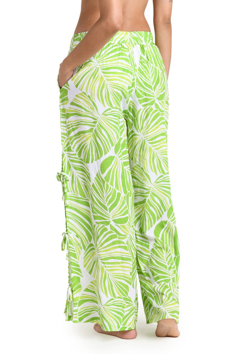 Serene Palm Cover-Up Pants, Alternate, color, APPLE
