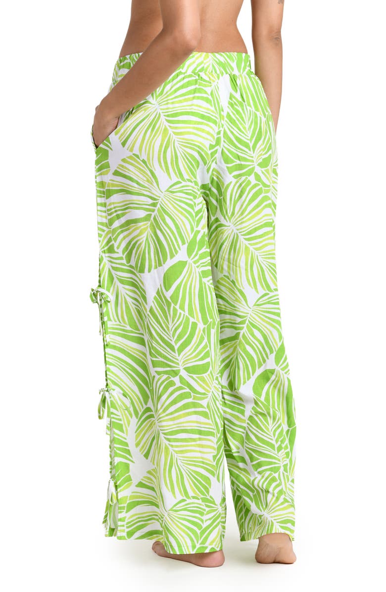 La Blanca Serene Palm Cover-Up Pants, Alternate, color, Apple