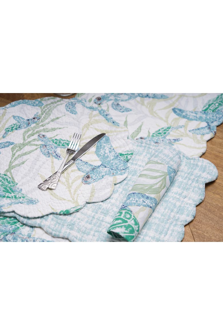 Cape Canaveral Sea Turtle Set of 6 Cloth Napkins, Alternate, color, Blue