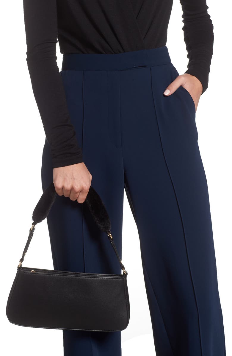 Mali + Lili Scarlett Faux Fur Strap Baguette Bag, Alternate, color,