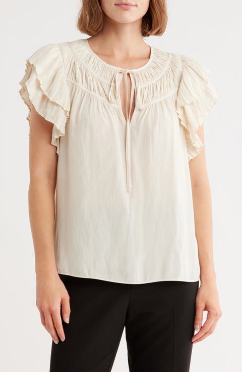 Sue Ruffle Sleeve Top