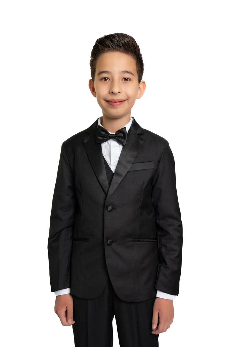 Kids' 007 5-Piece Slim Fit Tuxedo, Alternate, color, Black