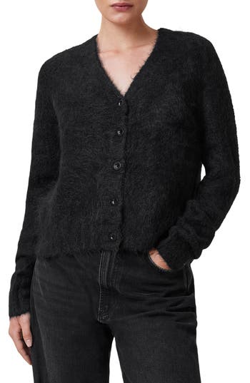 Allsaints Vortex Alpaca Blend Cardigan In Black