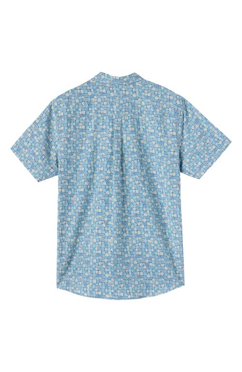 O'neill Kids' Oasis Palm Tree Print Short Sleeve Button-up Shirt