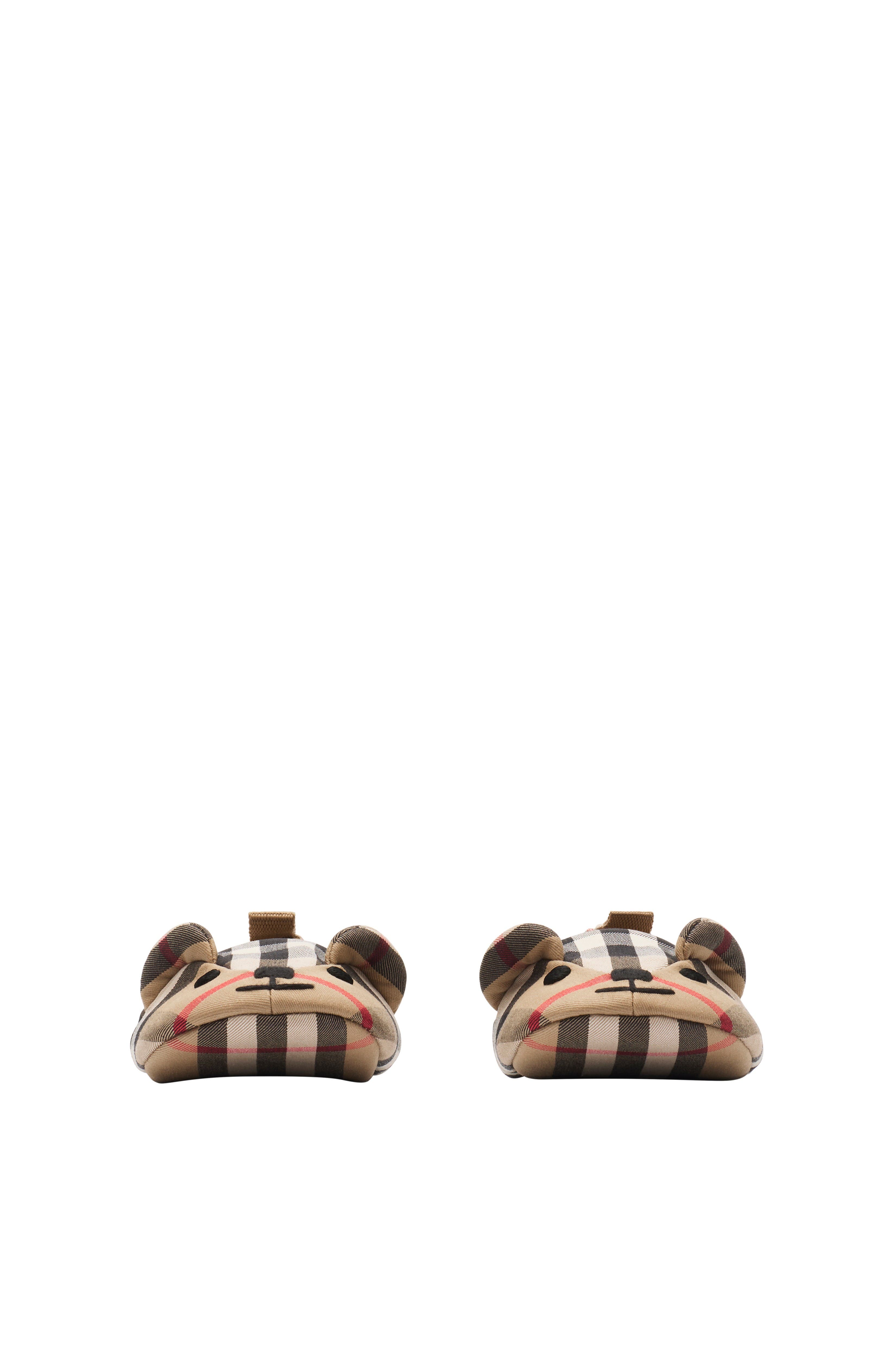 Burberry Thomas Bear Check Cotton Booties, Alternate, color, Sand Beige