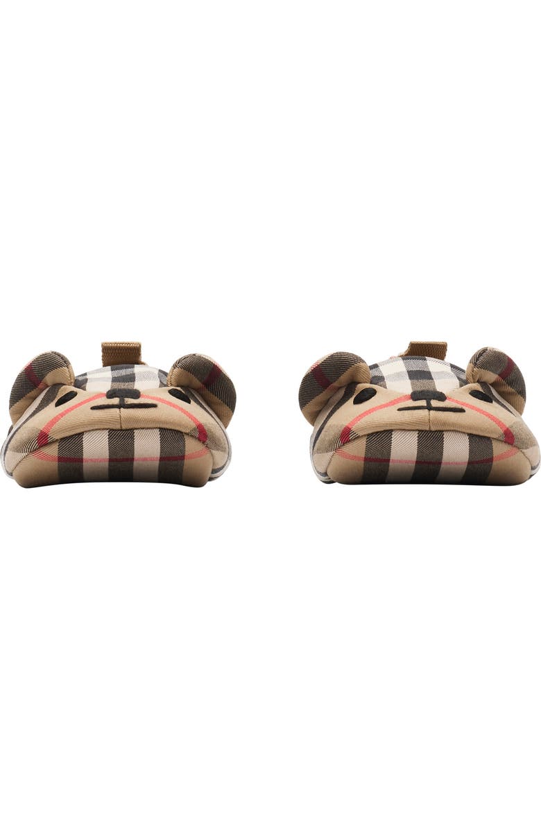 Burberry Thomas Bear Check Cotton Booties, Alternate, color, Sand Beige