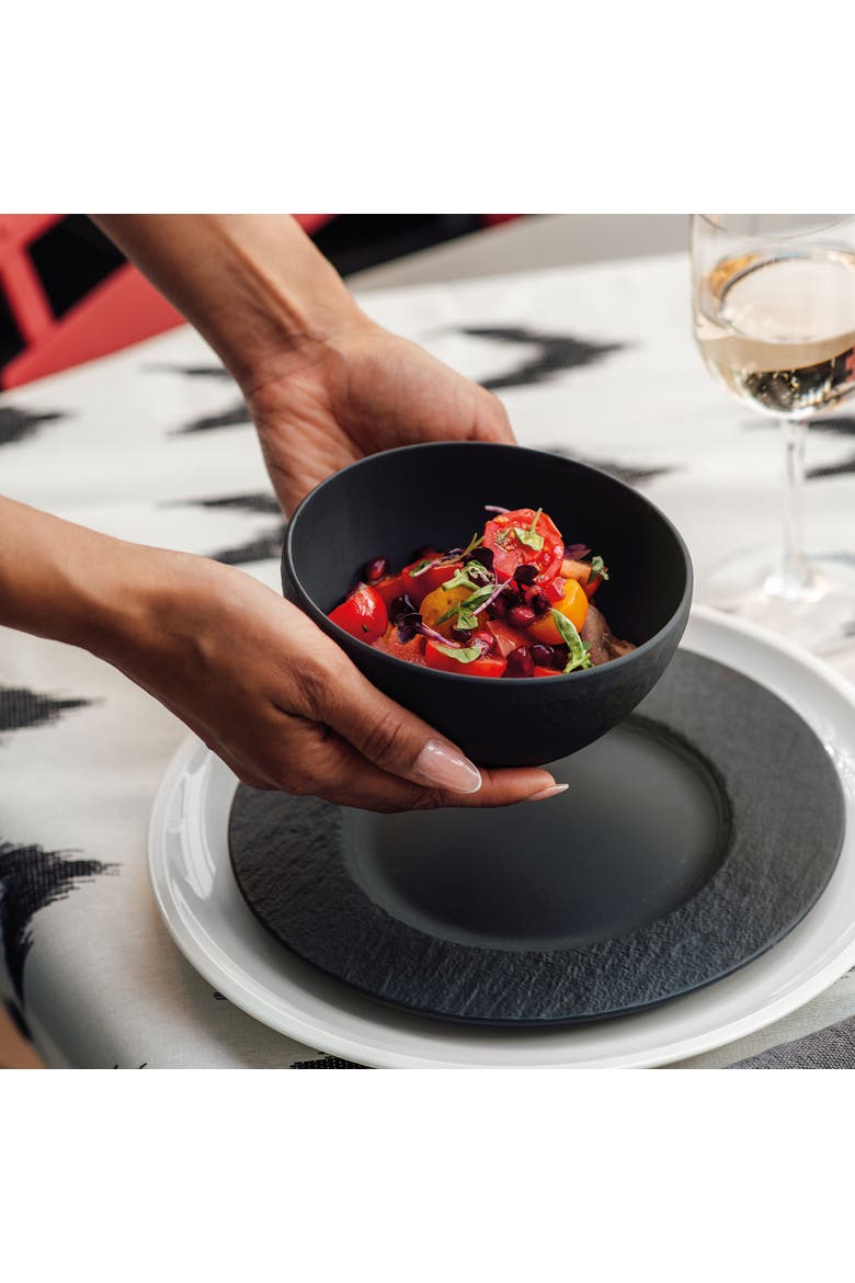 Manufacture Rock Rice Bowl, Alternate, color, black