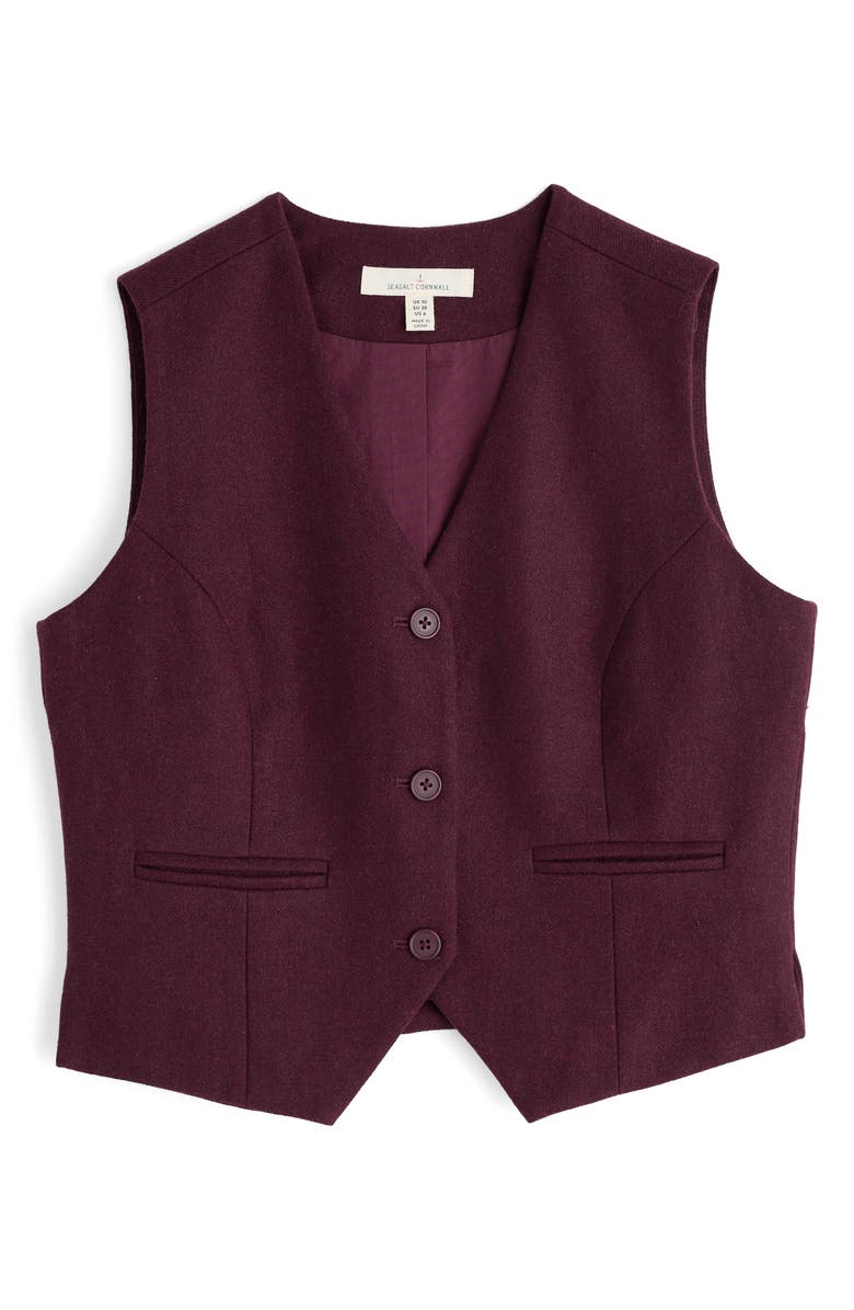 Seasalt Cornwall Lowena Recycled Wool Blend Vest, Alternate, color, Dark Hellebore