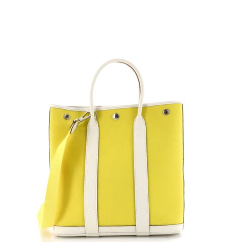 Garden File Tote Toile and Leather 28