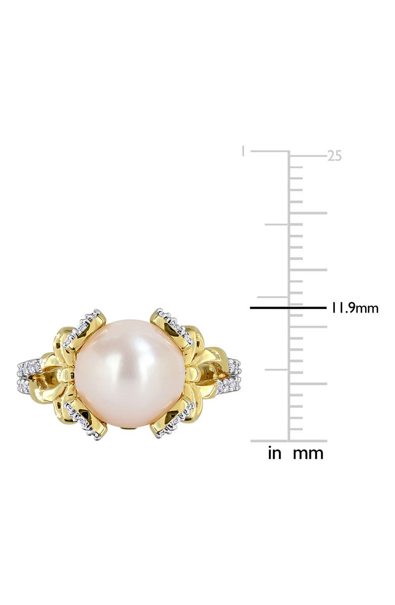 DELMAR 10-10.5mm Cultured Freshwater Pearl & White Topaz Ring, Alternate, color, White