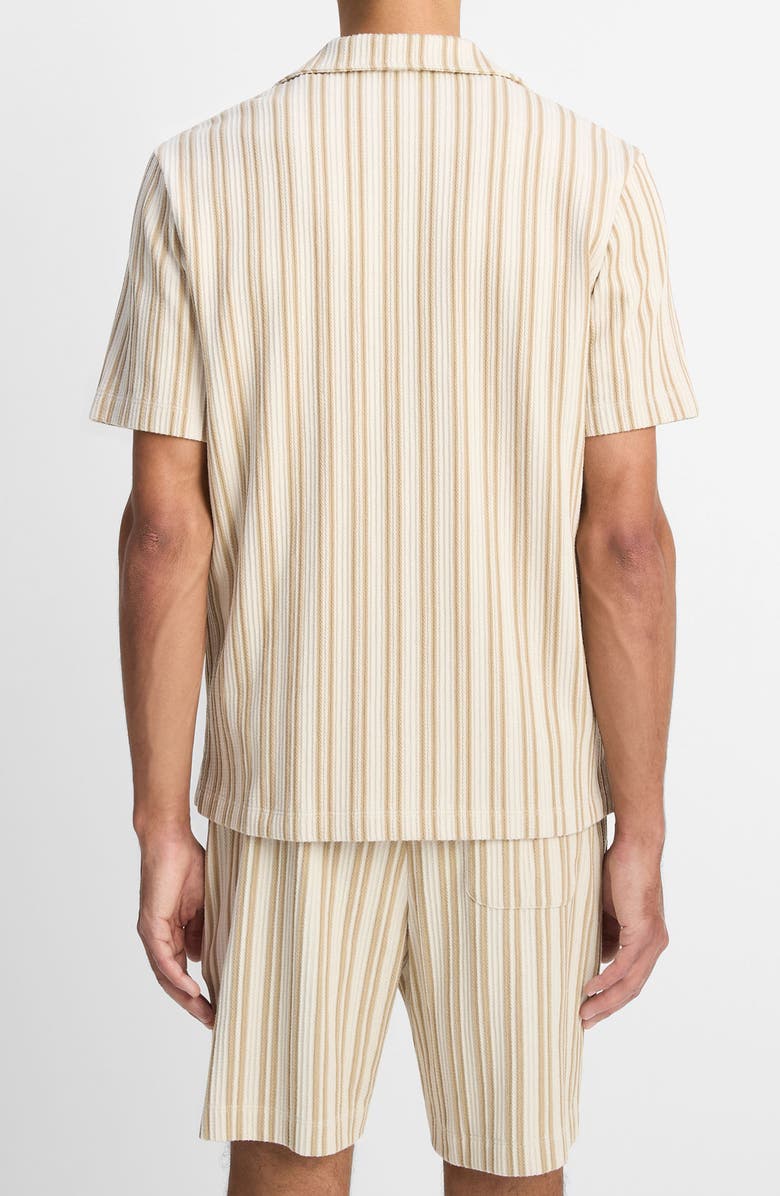 Vince Jacquard Stripe Knit Camp Shirt, Alternate, color, Terrapin Combo