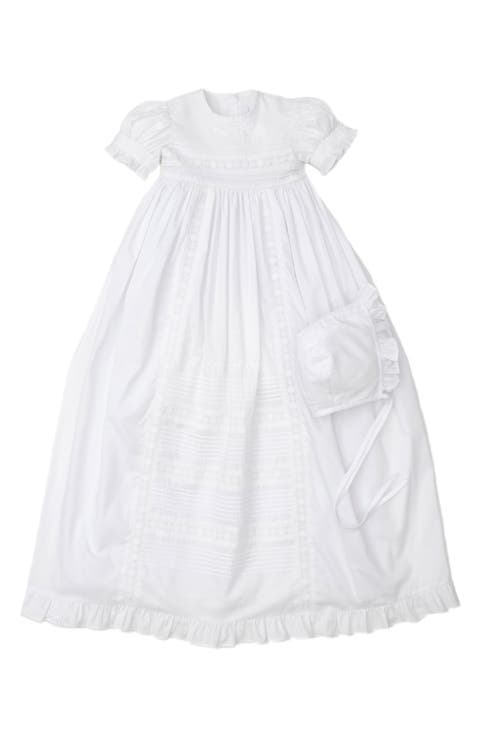 New Nicole Embroidered Cotton Christening Gown & Bonnet (Baby)