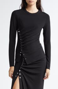 Rabanne Drapé Pression Long Sleeve Top