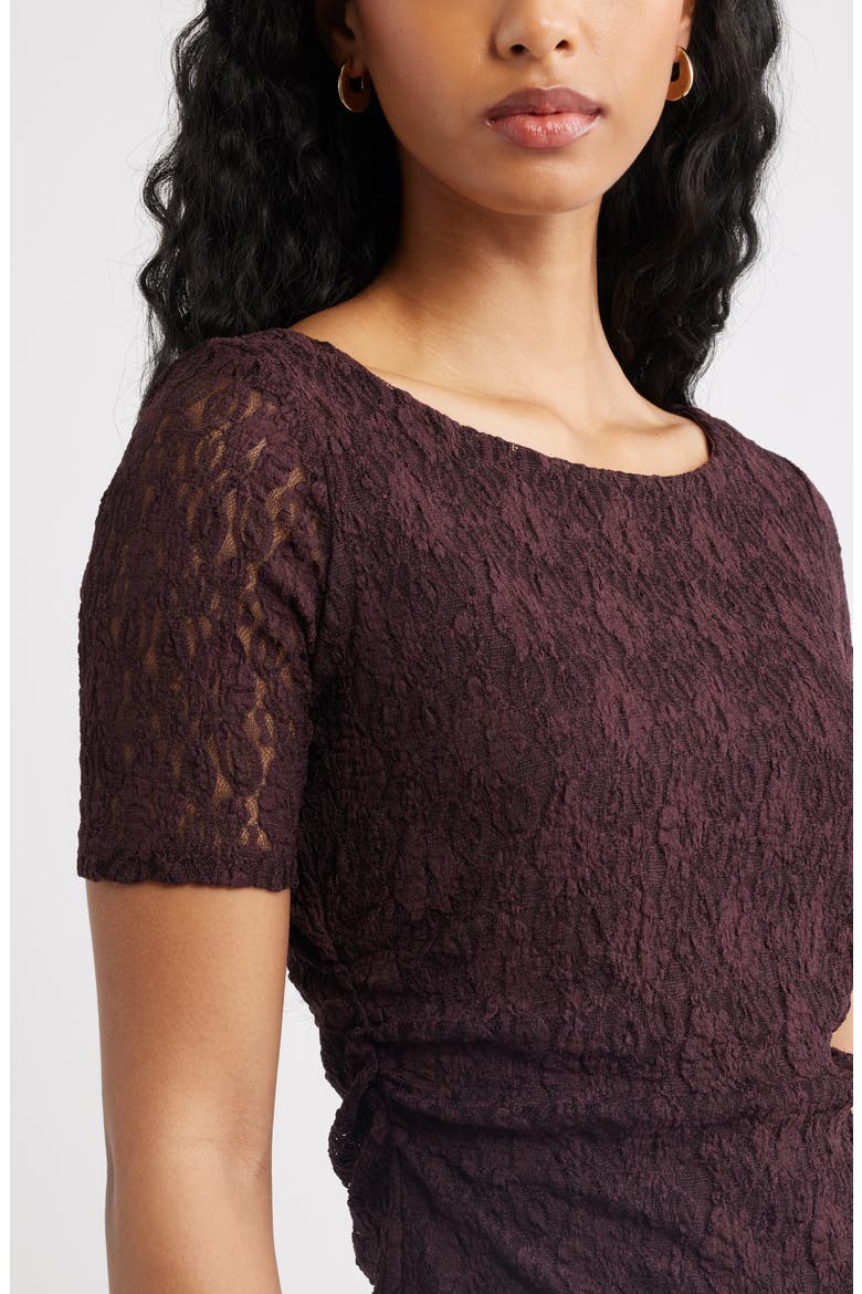 Short Sleeve Lace Top, Alternate, color, BURGUNDY FUDGE