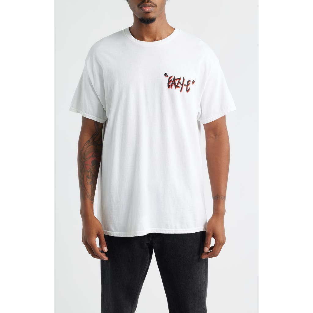 Merch Traffic Eazy-e Ruthless Rap Graphic T-shirt In White