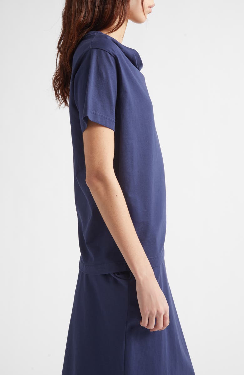 JULIE KEGELS Pulled Neckline Cotton T-Shirt, Alternate, color, Dark Navy