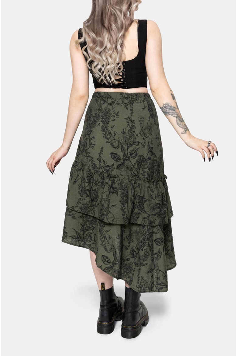 Orla Foxglove Potion Ruffle Midi Skirt, Alternate, color, Green
