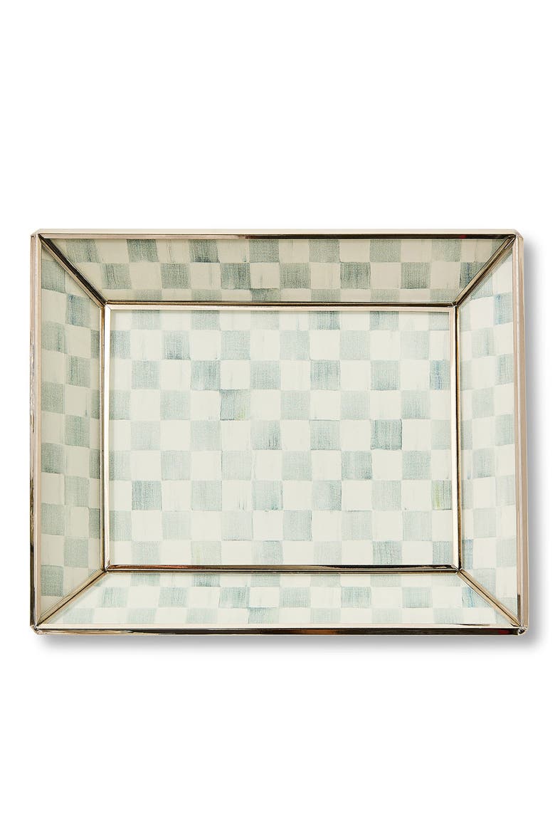 Sterling Check Small Glass Tray, Alternate, color, STERLING
