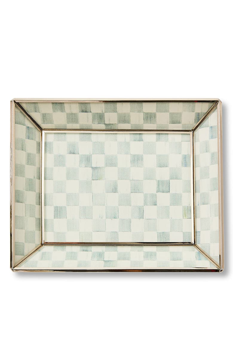 MACKENZIE CHILDS Sterling Check Small Glass Tray, Alternate, color, Sterling