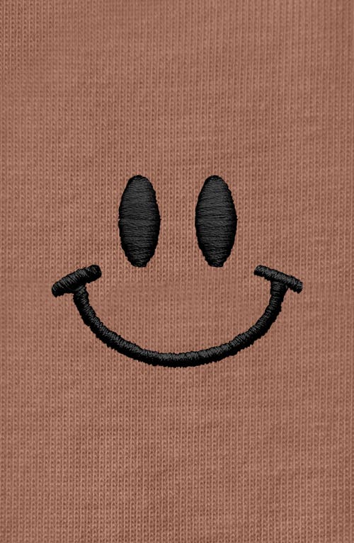 Dalix Smile Face Tee In Chestnut