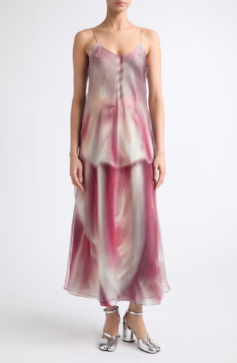 Porcelain Print Midi Slipdress