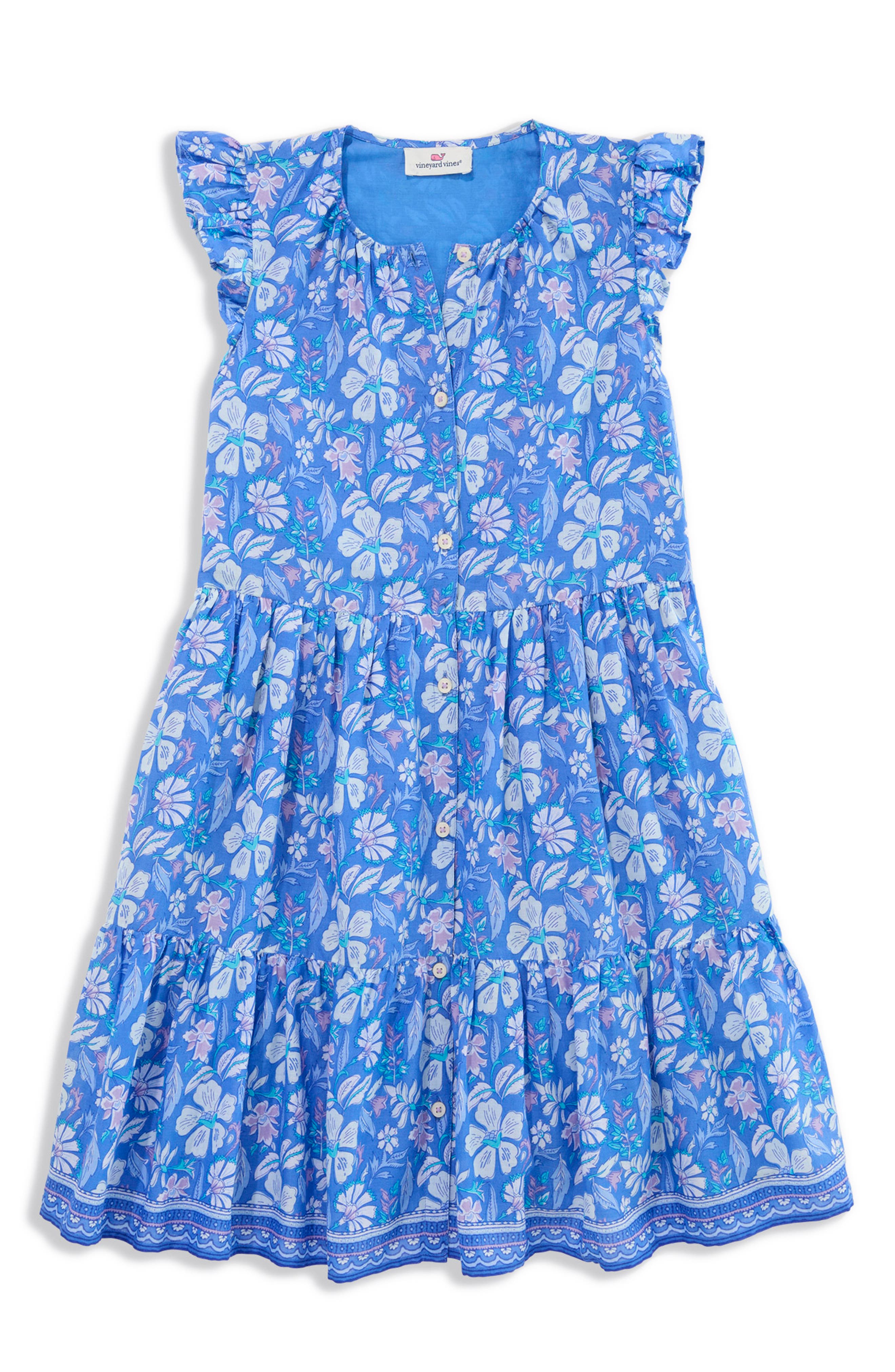 thumbnail image 2 of A2Z 4 Kids Girls Blue Floral Off Shoulder Skater Dress – Summer Party, 7-13 Years 2 of 5