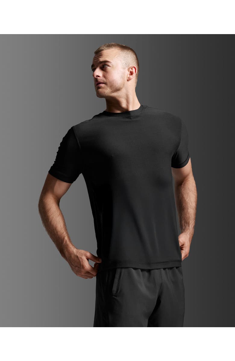 2XU Mens Signature Tee, Main, color, Black/Black