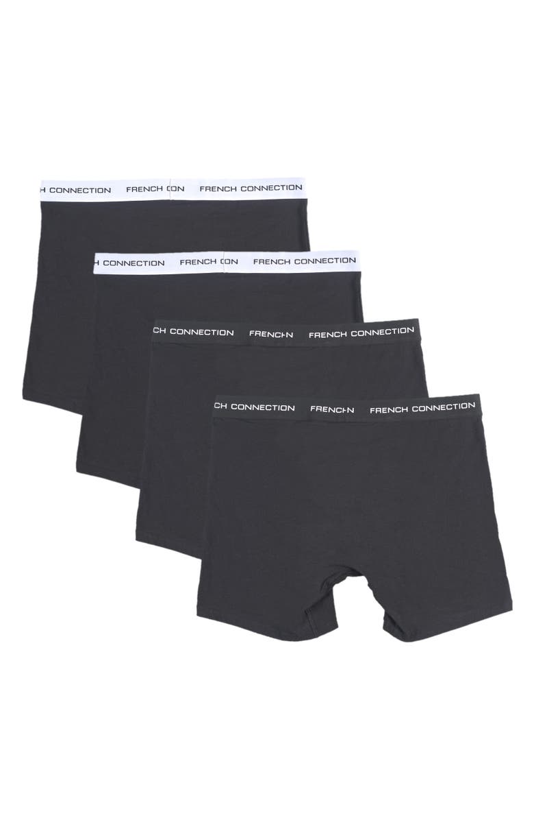 French Connection 4-Pack Cotton Boxer Brief, Alternate, color, Black White