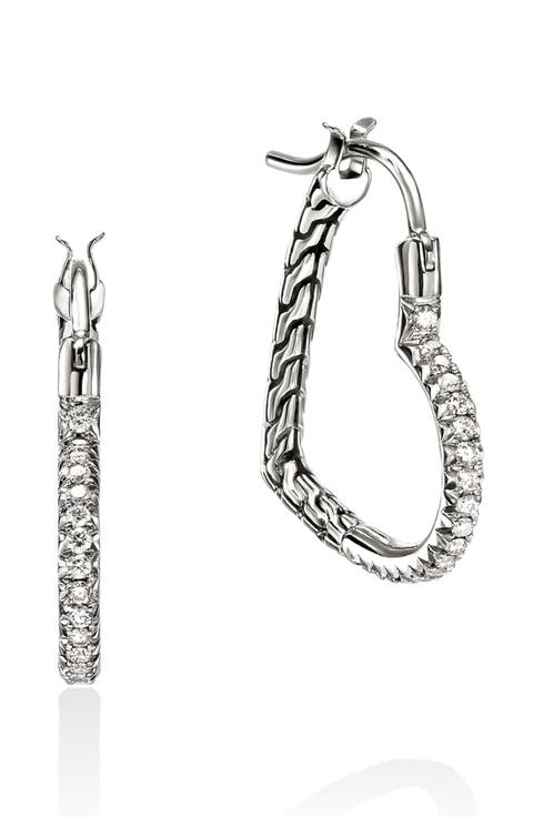Essentials Heart Pavé Hoop Earrings