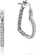 John Hardy Essentials Heart Pavé Hoop Earrings