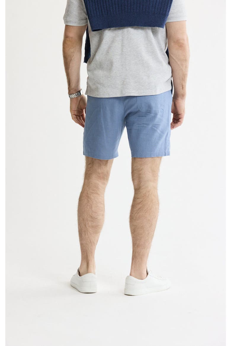 Linen Blend Drawstring Shorts, Alternate, color, Horizon Blue