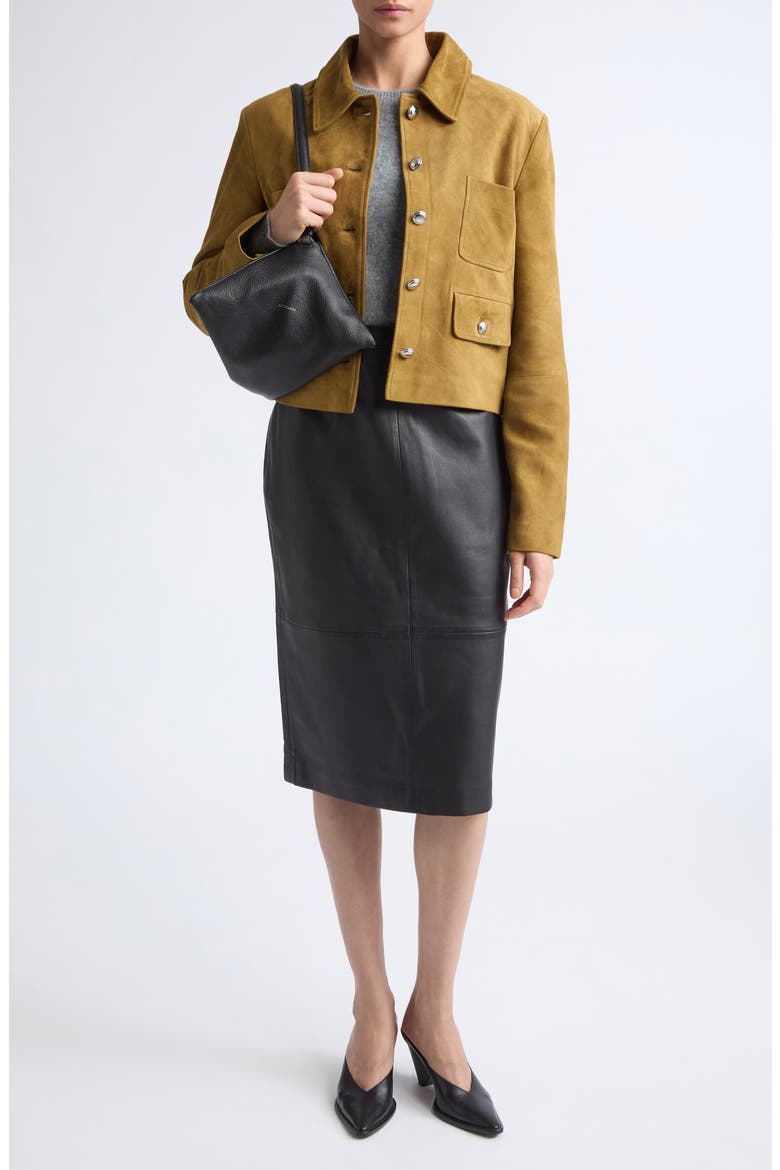 Astley Suede Jacket, Alternate, color, BREEN