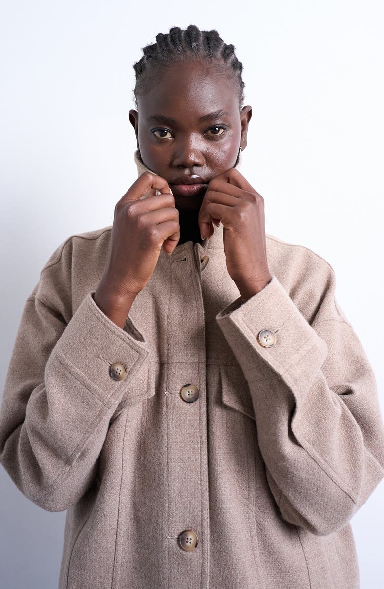 Topshop Chore Jacket, Alternate, color, Light Brown