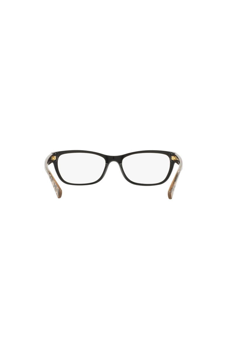 COACH 53mm Rectangle optical glasses, Alternate, color, Black