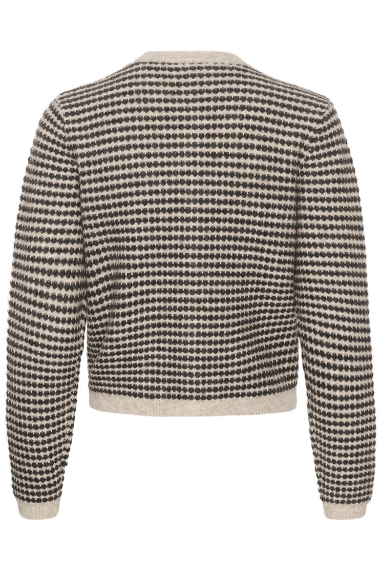 KAellery Button Round Neck Cardigan, Alternate, color, Feather Gray/ Black