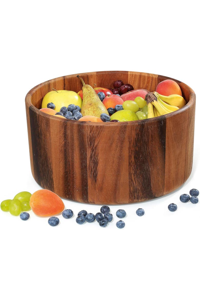 Acacia Wood Salad Serving Bowl, Large, Alternate, color, Brown