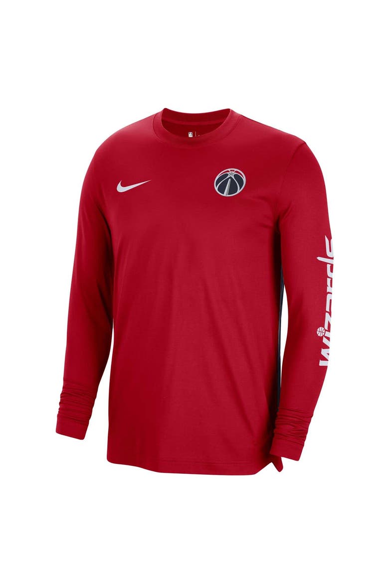 Unisex Nike Red Washington Wizards 2023/24 Authentic Pregame Long Sleeve Shooting Shirt, Alternate, color, Red
