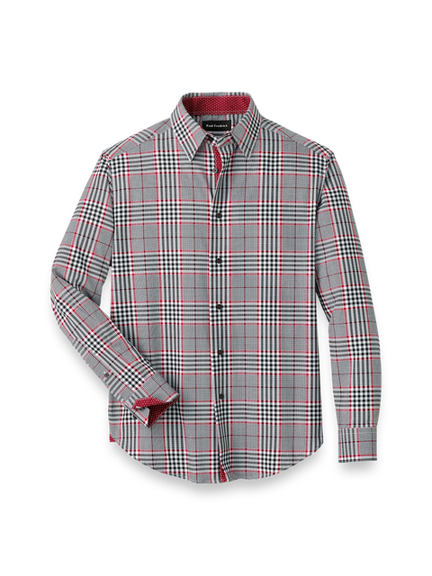 Performance Stretch Plaid Casual Shirt