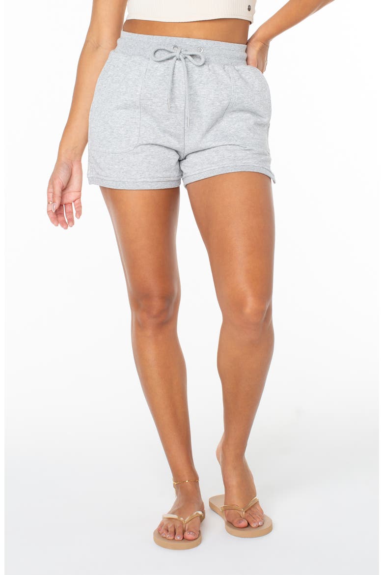 New Wave Cotton Blend Drawstring Shorts, Main, color, HEATHER GREY