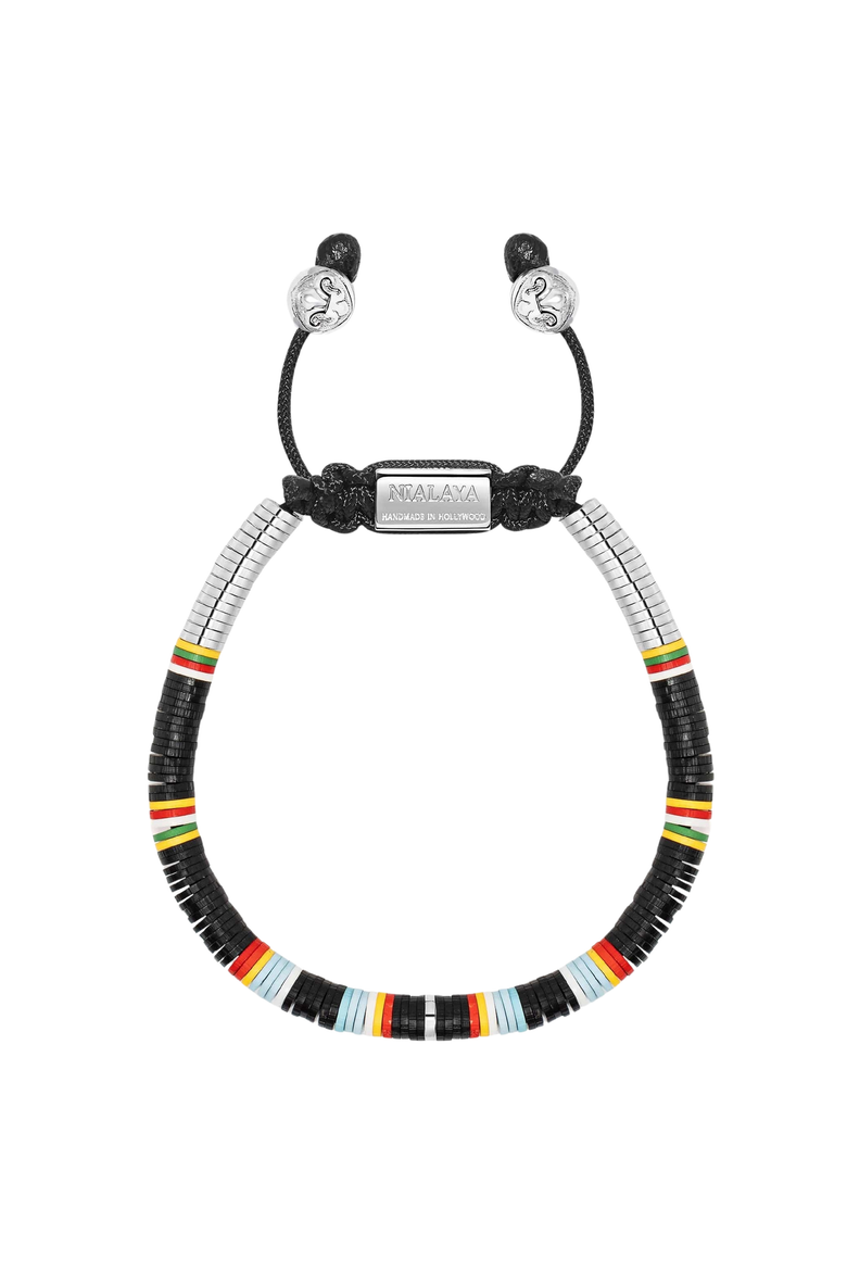 Chakra Disc Bracelet, Main, color, Black Multicolor
