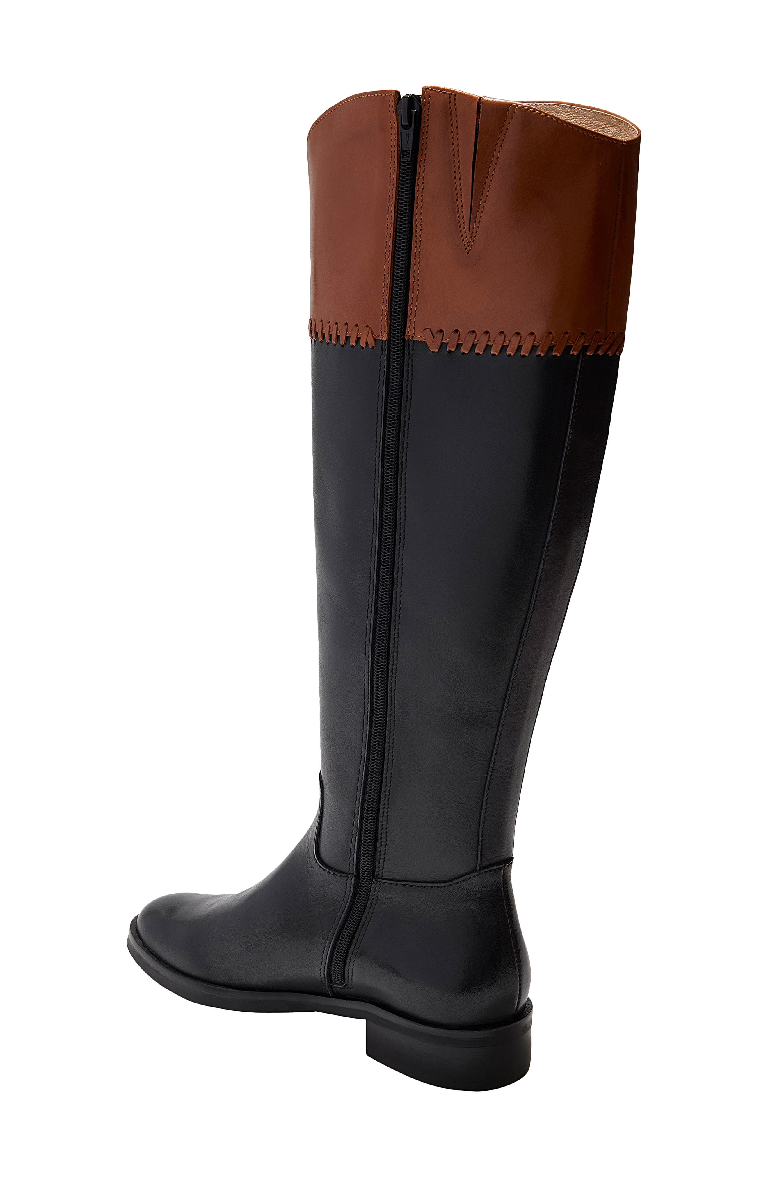 Adaline Knee High Riding Boot, Alternate, color, BLACK/ BROWN
