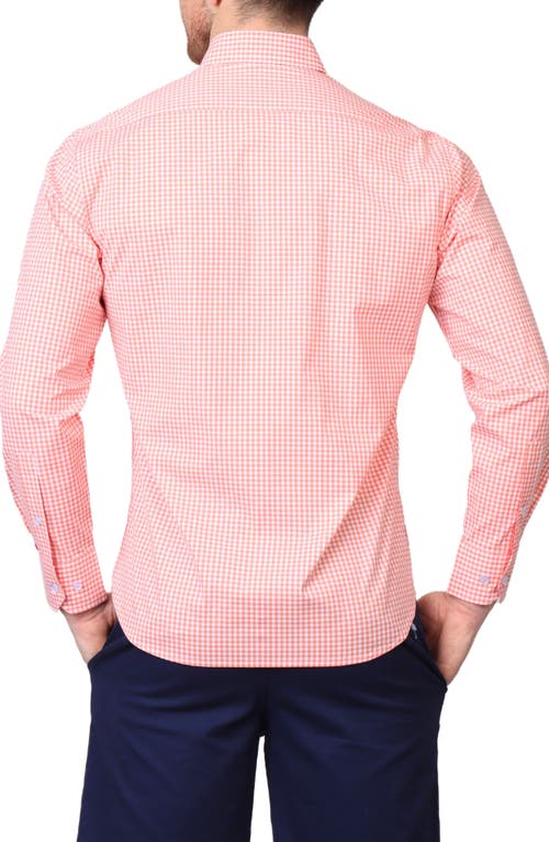 TAILORBYRD TAILORBYRD GINGHAM STRETCH COTTON BUTTON-UP SHIRT