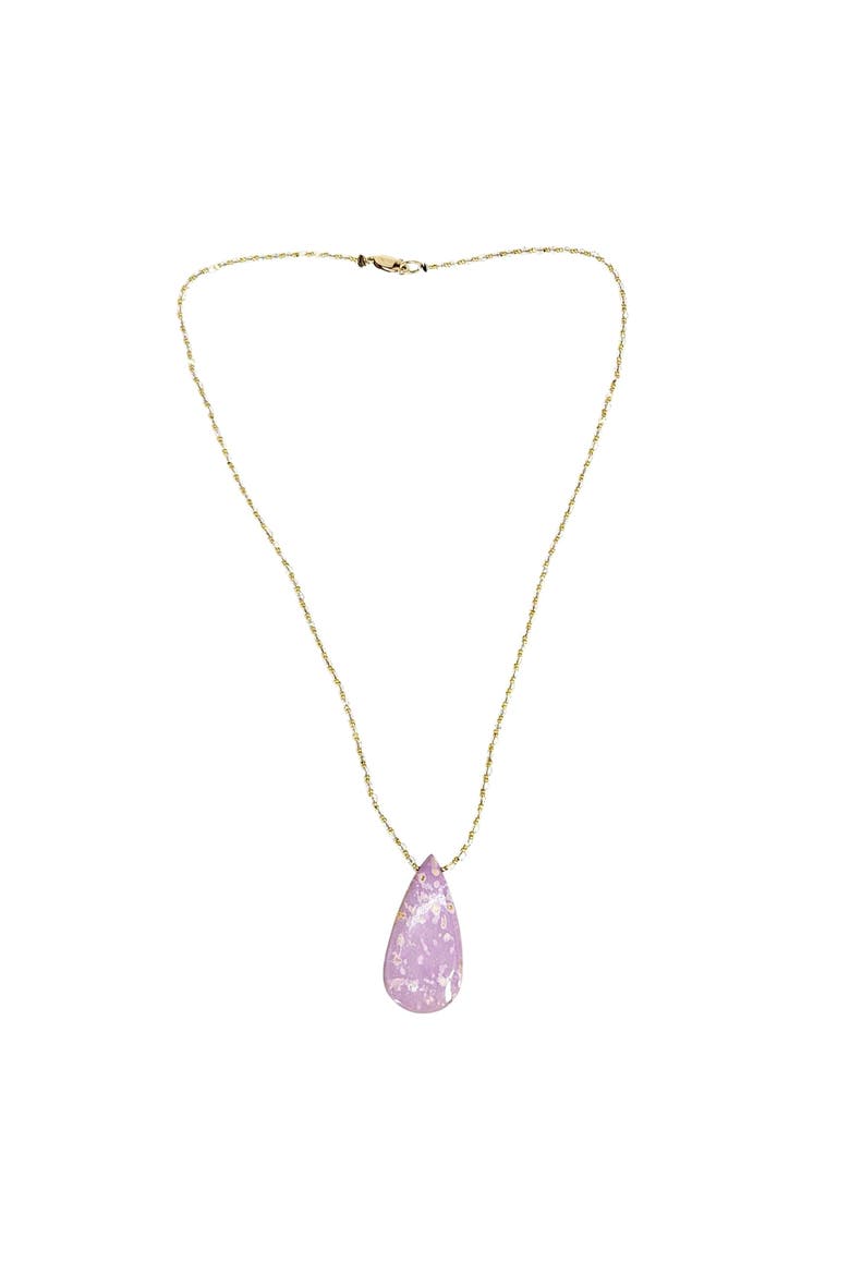 Pink Phosphorite Teardrop Necklace, Alternate, color, Pink