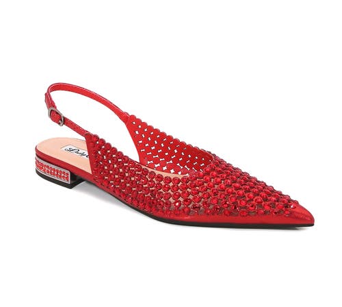 Lady Couture Rhinestones Slingback With Multi Jewel Heel Pump In Red